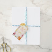 Cadeaubloemstuk Pastel Perzik Roze Geel Cadeaulabel (Met Touw)