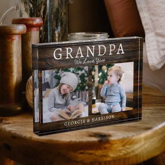 Cadeauboek met collage van Opa, we houden van je Fotoblokken