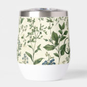 Cadeauboeket met initiaal in saliegroene botanisch (Voorkant)