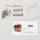 Cadeaubon $ 100 kerst visitekaartje (Voorkant / Achterkant)