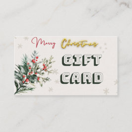 Cadeaubon $ 100 kerst visitekaartje