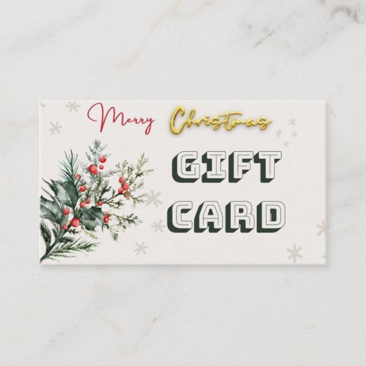 Cadeaubon $ 100 kerst visitekaartje (Voorkant)