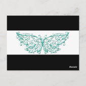 Cadeaubon 2 : Beauful Turquoise Butterfly Briefkaart (Achterkant)