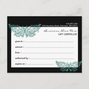 Cadeaubon 2 : Beauful Turquoise Butterfly Briefkaart