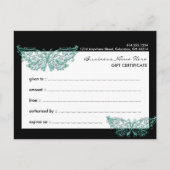 Cadeaubon 2 : Beauful Turquoise Butterfly Briefkaart (Voorkant)