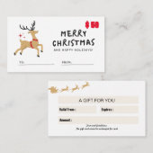 Cadeaubon $ 50 voor Marry Christmas Visitekaartje (Voorkant / Achterkant)