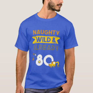 Cadeaubon 80 jaar verjaardag vrouwen Ecavator retr T-shirt