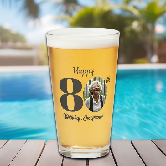 Cadeaubon 80e verjaardag foto glas