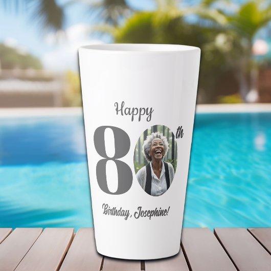 Cadeaubon 80e verjaardag foto latte mok