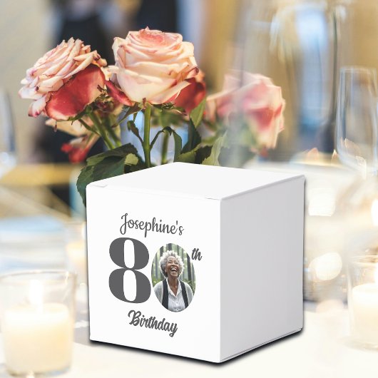 Cadeaubon 80ste verjaardagsfeest Foto Bedankdoosjes