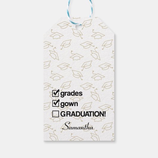 Cadeaubon Afstuderen op aangepaste naam | Funny Af Cadeaulabel (Achterkant)