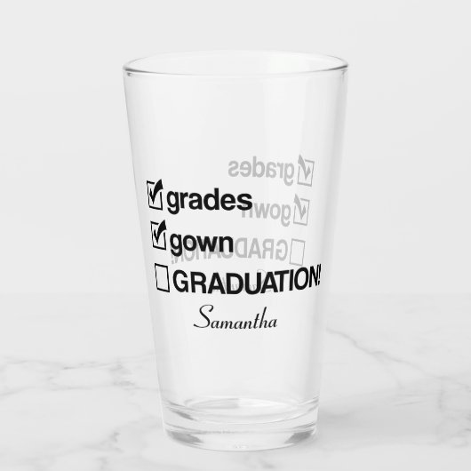 Cadeaubon Afstuderen op aangepaste naam | Funny Af Glas (Achterkant)