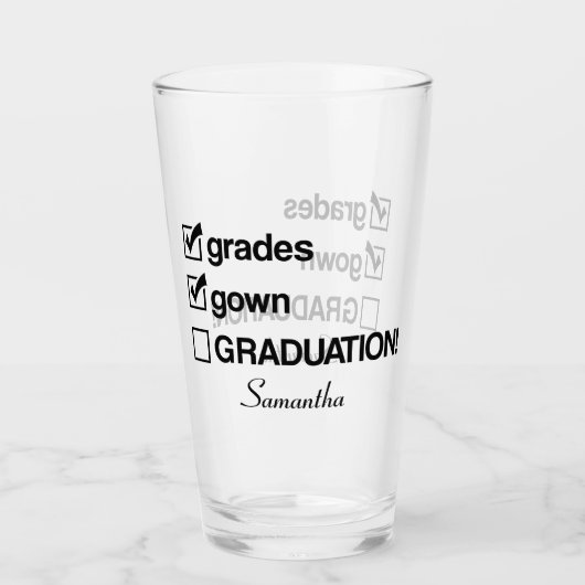 Cadeaubon Afstuderen op aangepaste naam | Funny Af Glas (Voorkant)