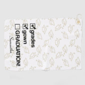 Cadeaubon Afstuderen op aangepaste naam | Funny Af Golfhanddoek (Horizontaal)