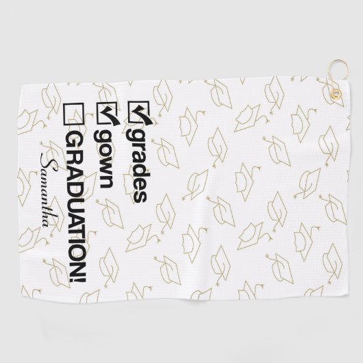 Cadeaubon Afstuderen op aangepaste naam | Funny Af Golfhanddoek (Horizontaal)