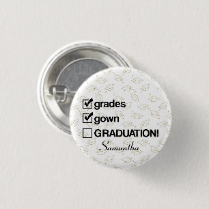 Cadeaubon Afstuderen op aangepaste naam   Funny Af Ronde Button 3,2 Cm