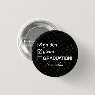 Cadeaubon Afstuderen op aangepaste naam Funny Af Ronde Button 3,2 Cm