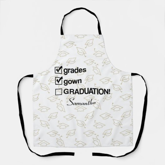 Cadeaubon Afstuderen op aangepaste naam | Funny Af Schort (Voorkant)