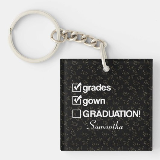 Cadeaubon Afstuderen op aangepaste naam | Funny Af Sleutelhanger (Voorkant)
