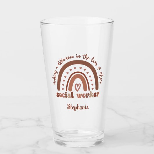 Cadeaubon Afstuderen voor speciale sociale werkers Glas (Voorkant)
