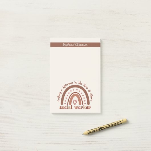 Cadeaubon Afstuderen voor speciale sociale werkers Post-it® Notes (Op bureau)