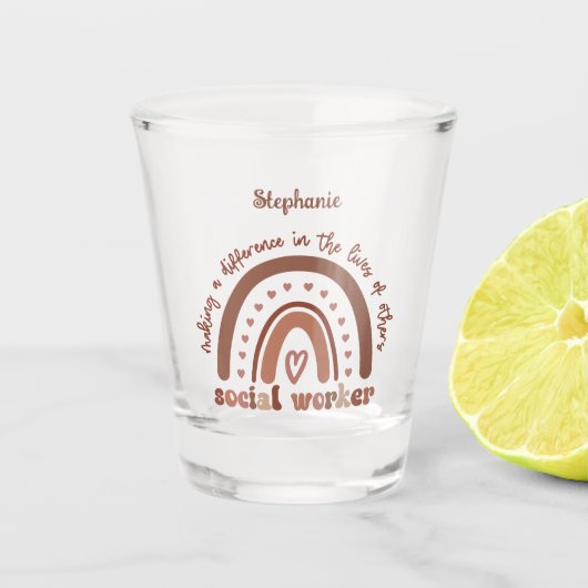 Cadeaubon Afstuderen voor speciale sociale werkers Shot Glas (Voorkant)