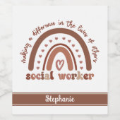 Cadeaubon Afstuderen voor speciale sociale werkers Wijn Etiket (Enkel label)