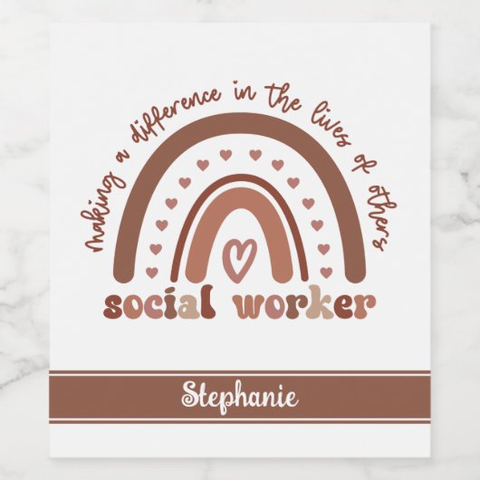 Cadeaubon Afstuderen voor speciale sociale werkers Wijn Etiket (Enkel label)