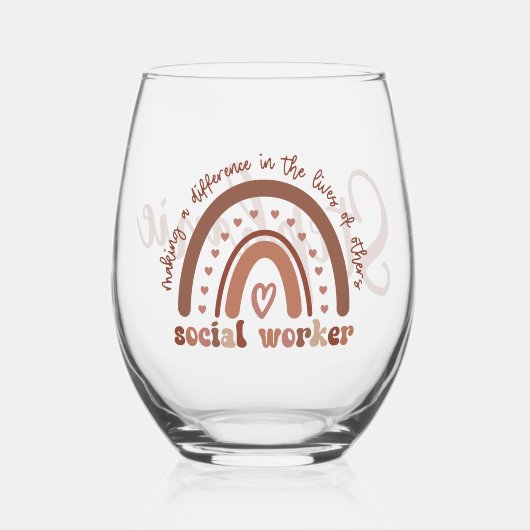 Cadeaubon Afstuderen voor speciale sociale werkers Wijnglas Zonder Voet (Voorkant)