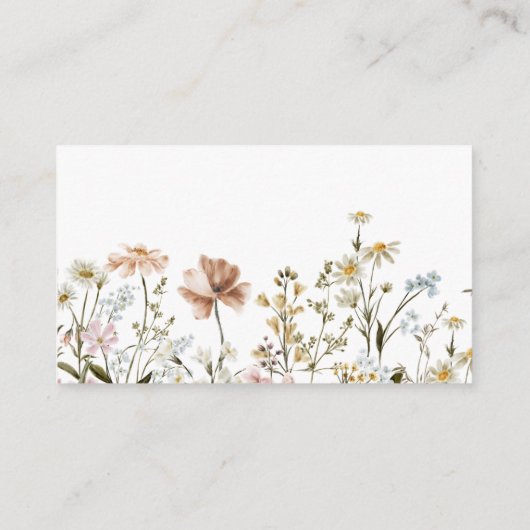 Cadeaubon Baby shower in Wilde bloem Informatiekaartje (Achterkant)