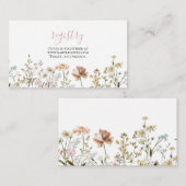 Cadeaubon Baby shower in Wilde bloem Informatiekaartje (Voorkant / Achterkant)