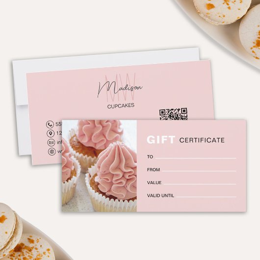 Cadeaubon Bakery Monogram Foto QR Zakelijk Cadeau