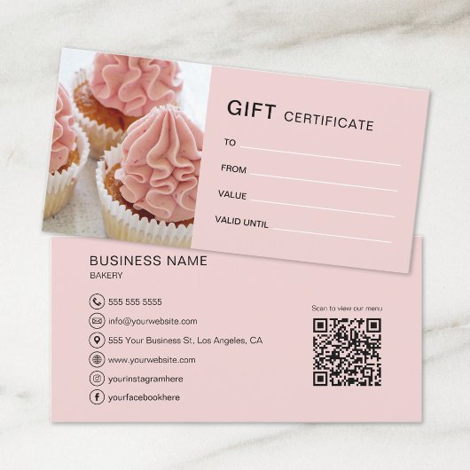 Cadeaubon Bakkerij Cupcake Cakeswinkel Zakelijk
