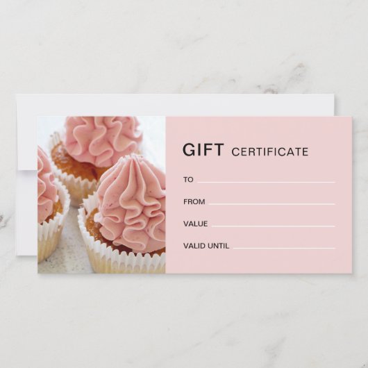 Cadeaubon Bakkerij Cupcake Winkel Zakelijk (Voorkant)