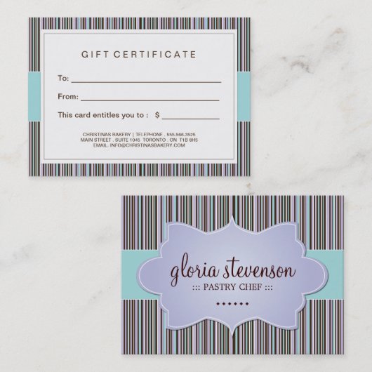  cadeaubon bakkerij kortingskaartje (Voorkant / Achterkant)