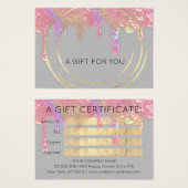 Cadeaubon Beauty Hair Makeup Drip Holograaf Visitekaartje (Voorkant /achterkant)