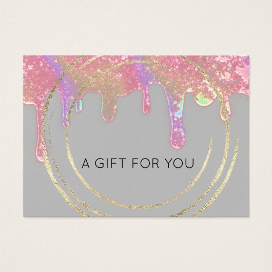 Cadeaubon Beauty Hair Makeup Drip Holograaf Visitekaartje (Voorkant)