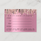 Cadeaubon Beauty Studio Haarstylist Roze Visitekaartje (Achterkant)