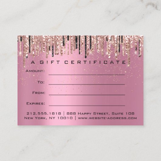 Cadeaubon Beauty Studio Haarstylist Roze Visitekaartje (Achterkant)