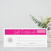 CADEAUBON bedrijfsvoucher fuschia roze Kaart (Staand voorkant)