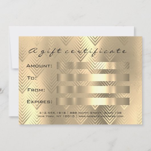 Cadeaubon Black Gold Lashes Makeup Art Deco (Achterkant)