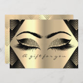 Cadeaubon Black Gold Lashes Makeup Art Deco (Voorkant / Achterkant)