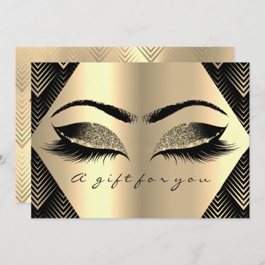 Cadeaubon Black Gold Lashes Makeup Art Deco (Voorkant / Achterkant)