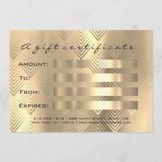 Cadeaubon Black Gold Lashes Makeup Art Deco (Achterkant)