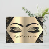 Cadeaubon Black Gold Lashes Makeup Art Deco (Staand voorkant)