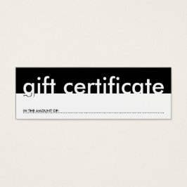cadeaubon (blank bedrag) mini visitekaartjes