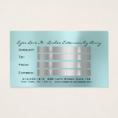 Cadeaubon Blauw water Gouden wimpers Make-up Visitekaartje (Achterkant)