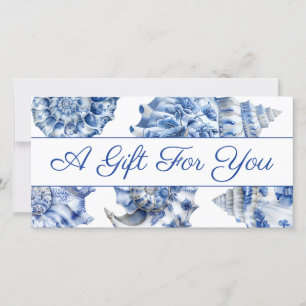 Cadeaubon blauwe schelpen