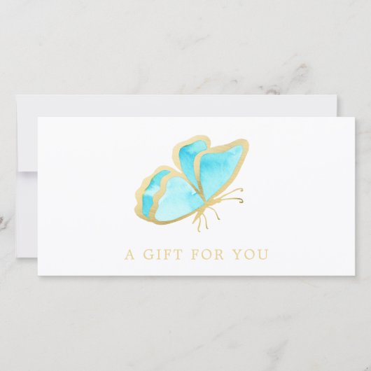 Cadeaubon Blue and Gold Butterfly Salon (Voorkant)