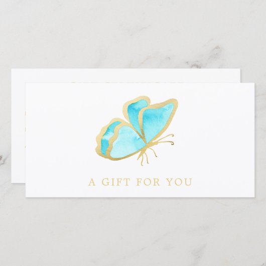 Cadeaubon Blue and Gold Butterfly Salon (Voorkant / Achterkant)